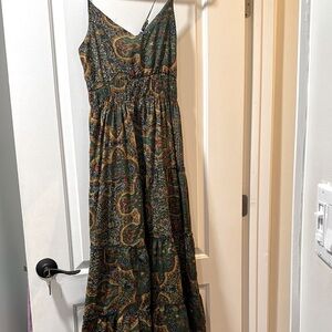 Elegant Paisley Maxi Dress